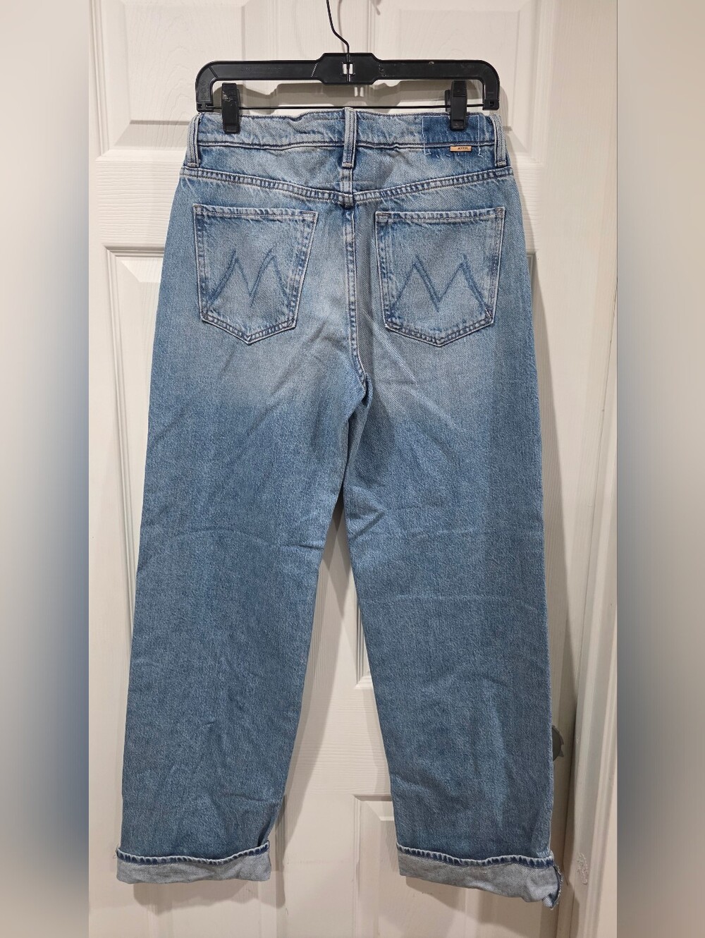 New Mother Dodger Skimp High Waist Cuffed Hem Wide Leg Jeans - Picture 3 of 7